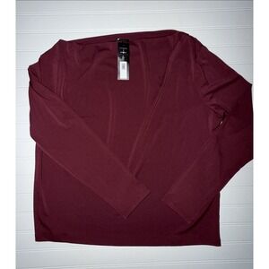 Banana Republic Factory Womens Long Sleeve Top Burgundy Red Repreve Large